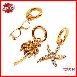 Stainless Steel Gold Charm Bracelet Bead Nickel-Free Travel Jewelry